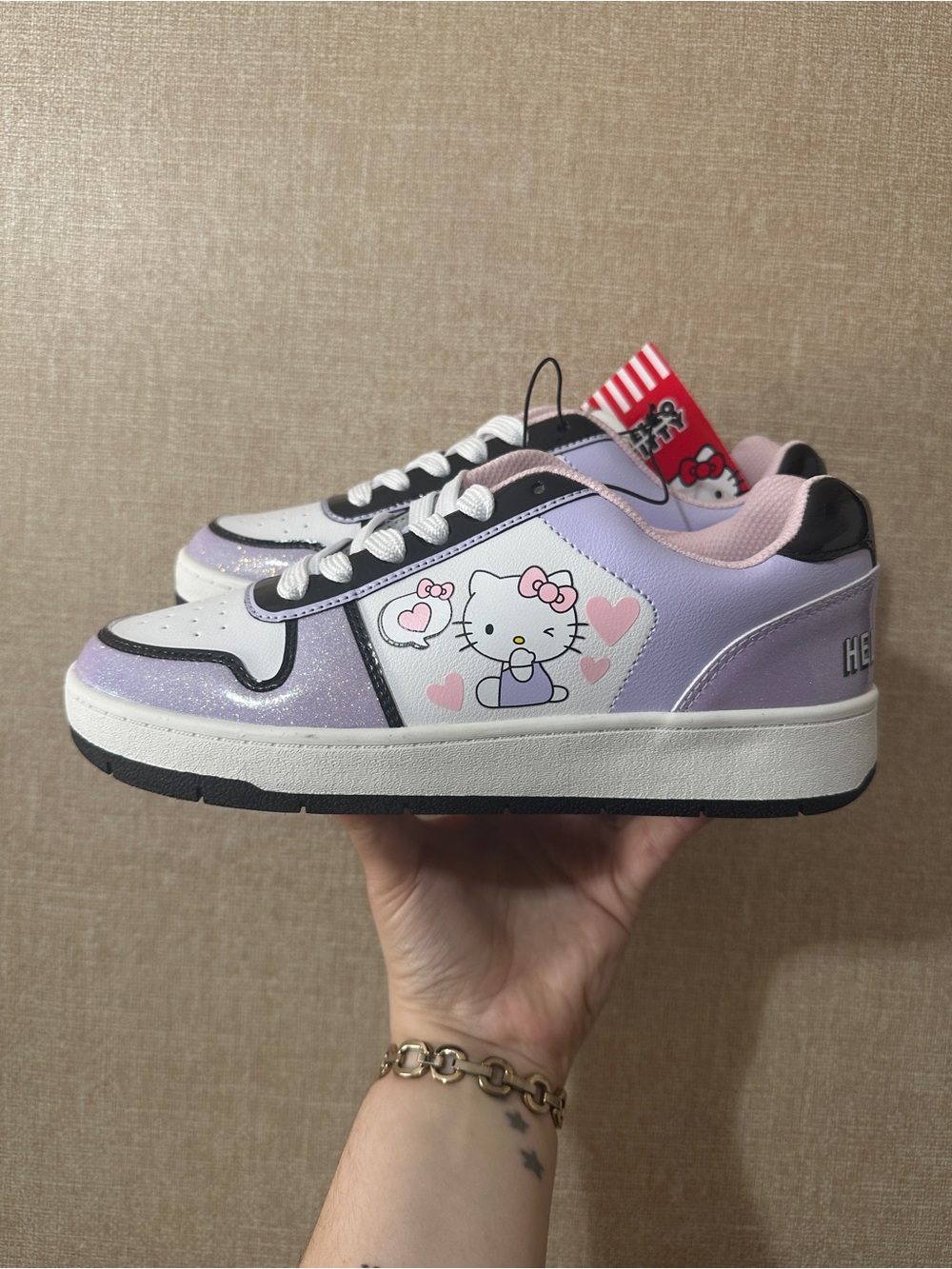 Hello Kitty Purple and Sparkles Sneakers size 8